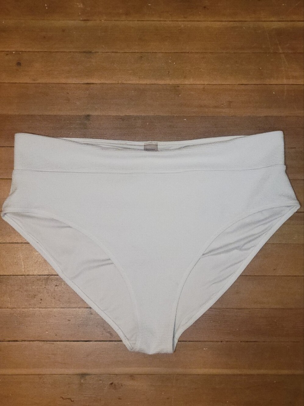 White Textured Bikini Bottom